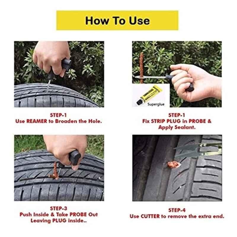 5-in-1 Universal Tubeless Tire Puncture Repair Kit – Quick & Easy Fix for Any Ride!