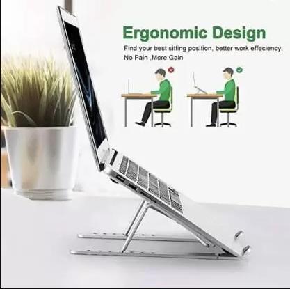 Aluminum Alloy Adjustable & Foldable Laptop Stand – Ergonomic Comfort Anywhere!