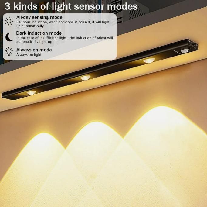 LED PIR Motion Sensor Cabinet Light – Wireless, USB Rechargeable & Energy-Efficient!