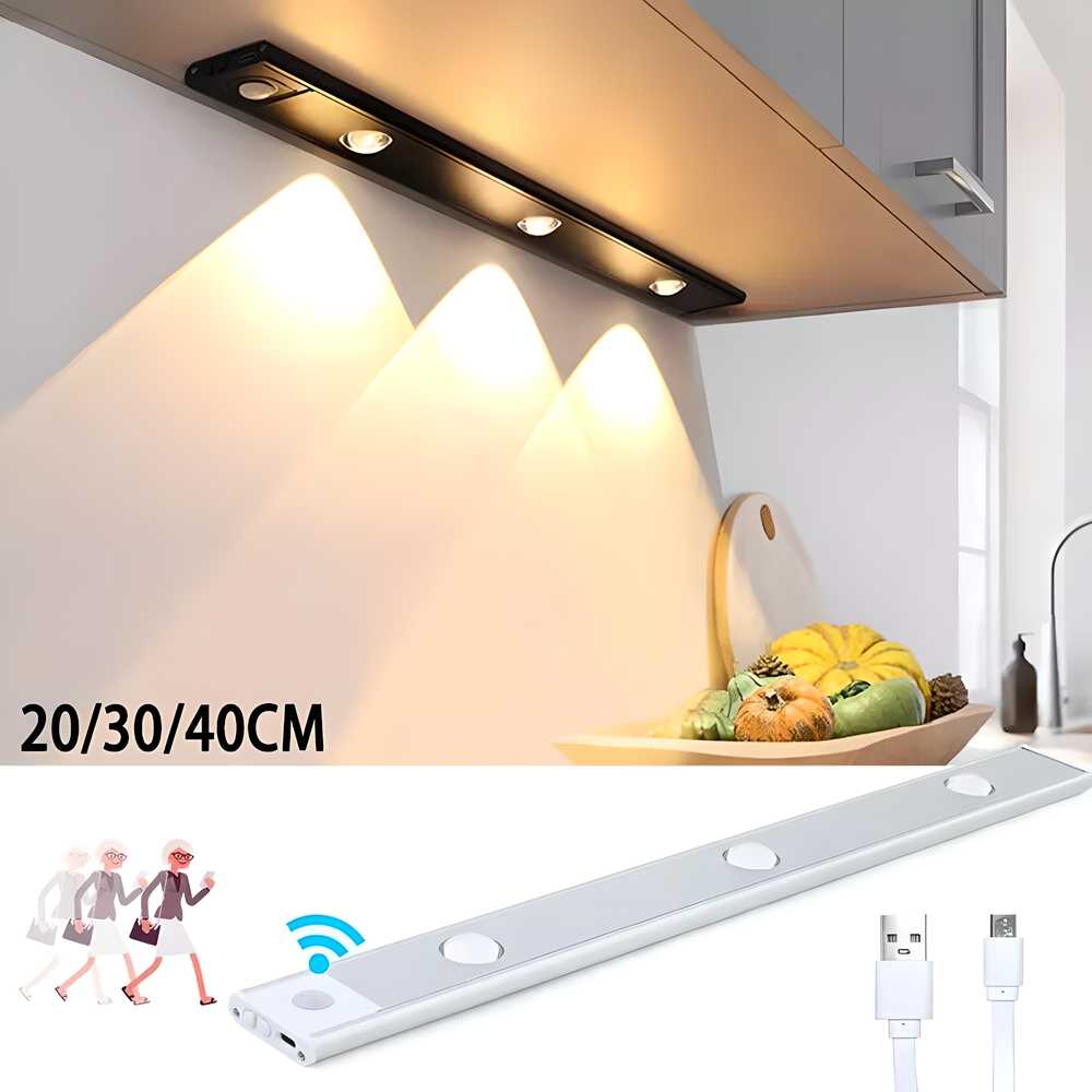 LED PIR Motion Sensor Cabinet Light – Wireless, USB Rechargeable & Energy-Efficient!